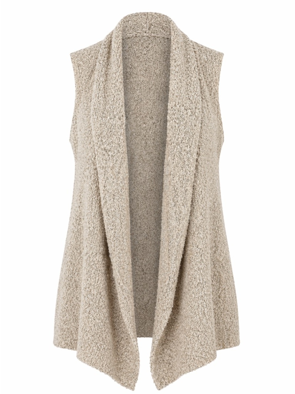Alice + Olivia Sleeveless Open Front Knit Cardigan Vest Oatmeal Beige Size Large